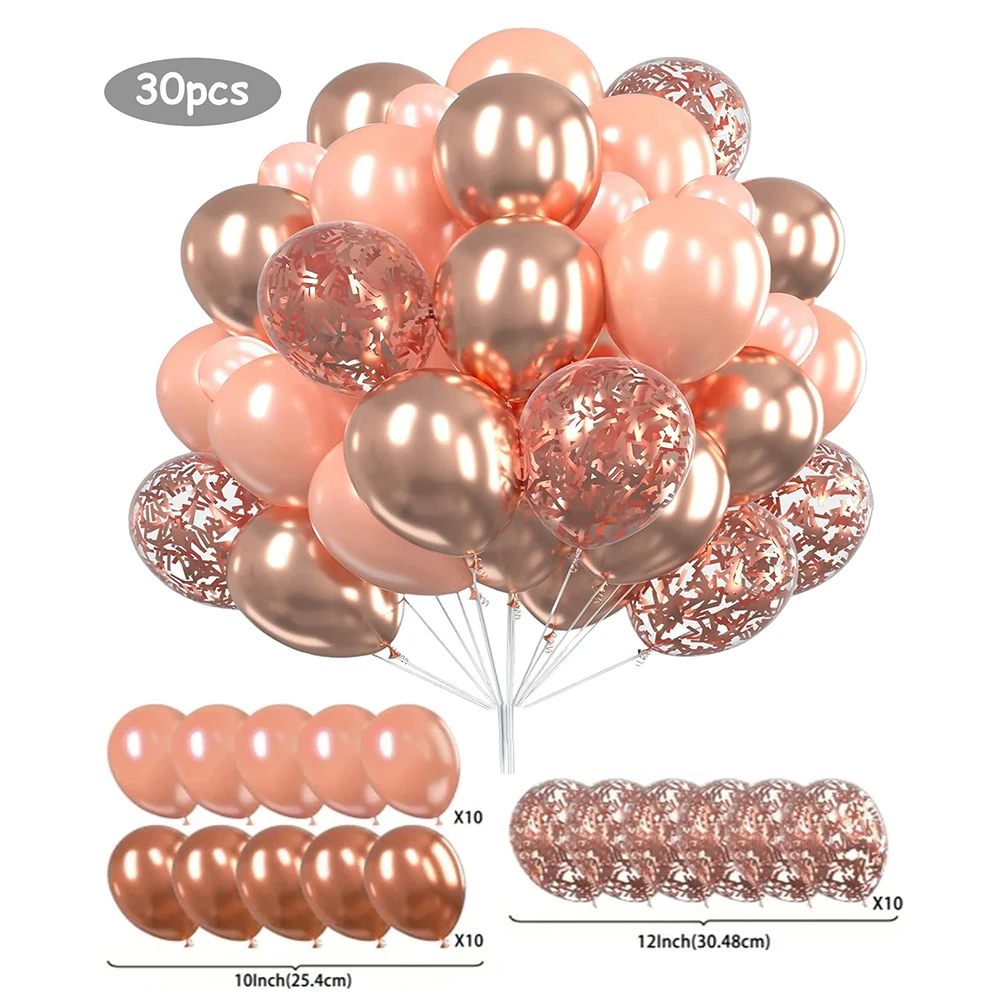 30 stuks latex ballonnen van verschillende kleuren metalen gouden ballonnen goudkleurig papier verjaardagsfeestje decoraties en bruiloftsbenodigdheden