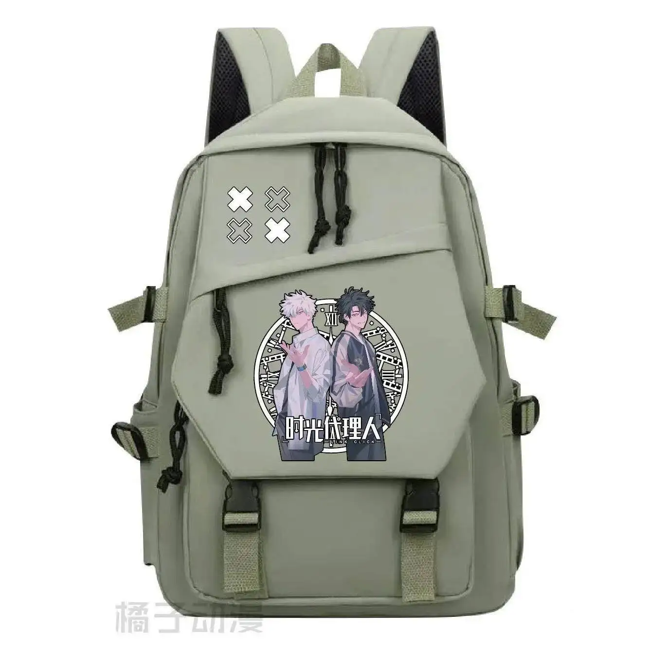 

Anime Game Black White Pink Green Link Click Student School Bags Large Capacity Mochilas Backpacks For Gift