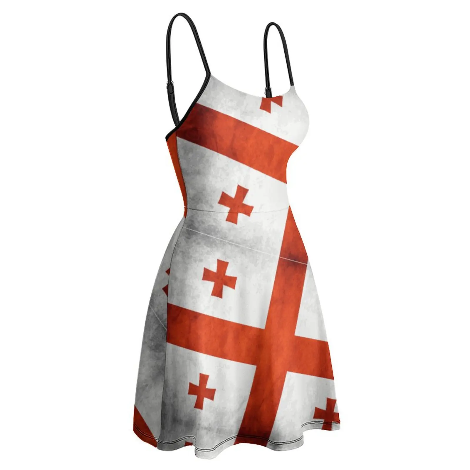 Vestido de tirantes de la bandera nacional de Ucrania para mujer, vestido de Honda de la bandera de cinco cruces, vestido de mujer Sexy, Vintage divertido, novedad