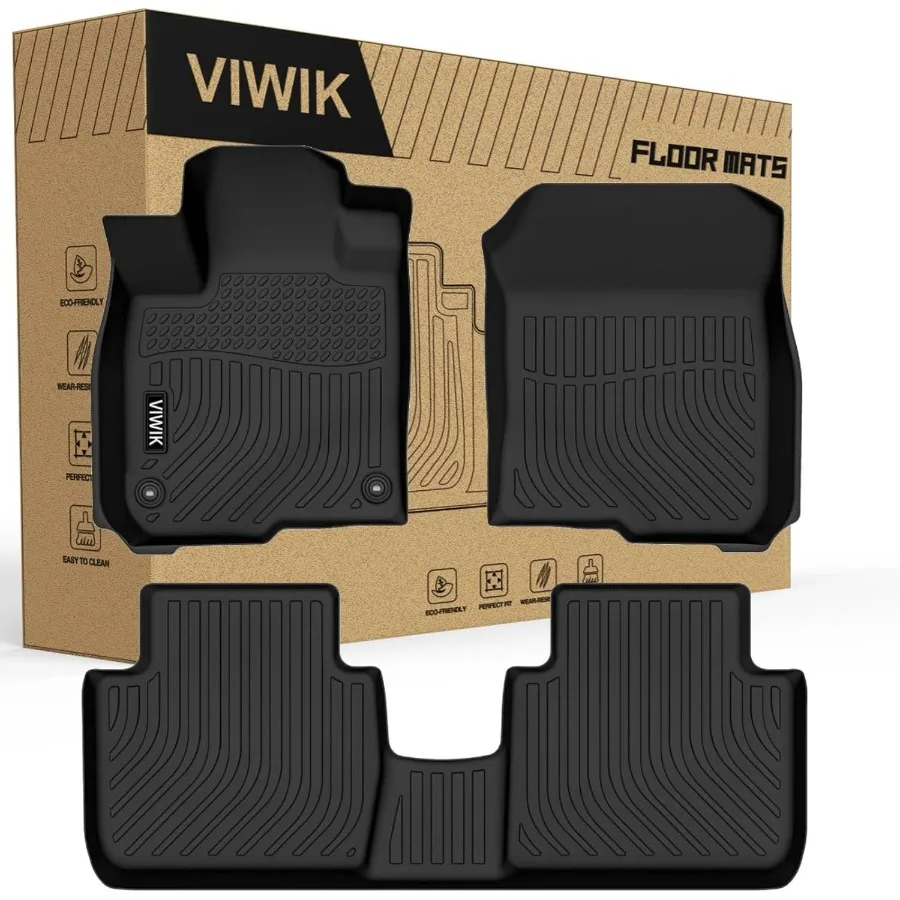 

AllWeather Floor Mats for Honda HRV 2023 2024 2025 2026 Custom Fit Full Coverage Protection for 1st and 2nd Row Durable TPE Mat