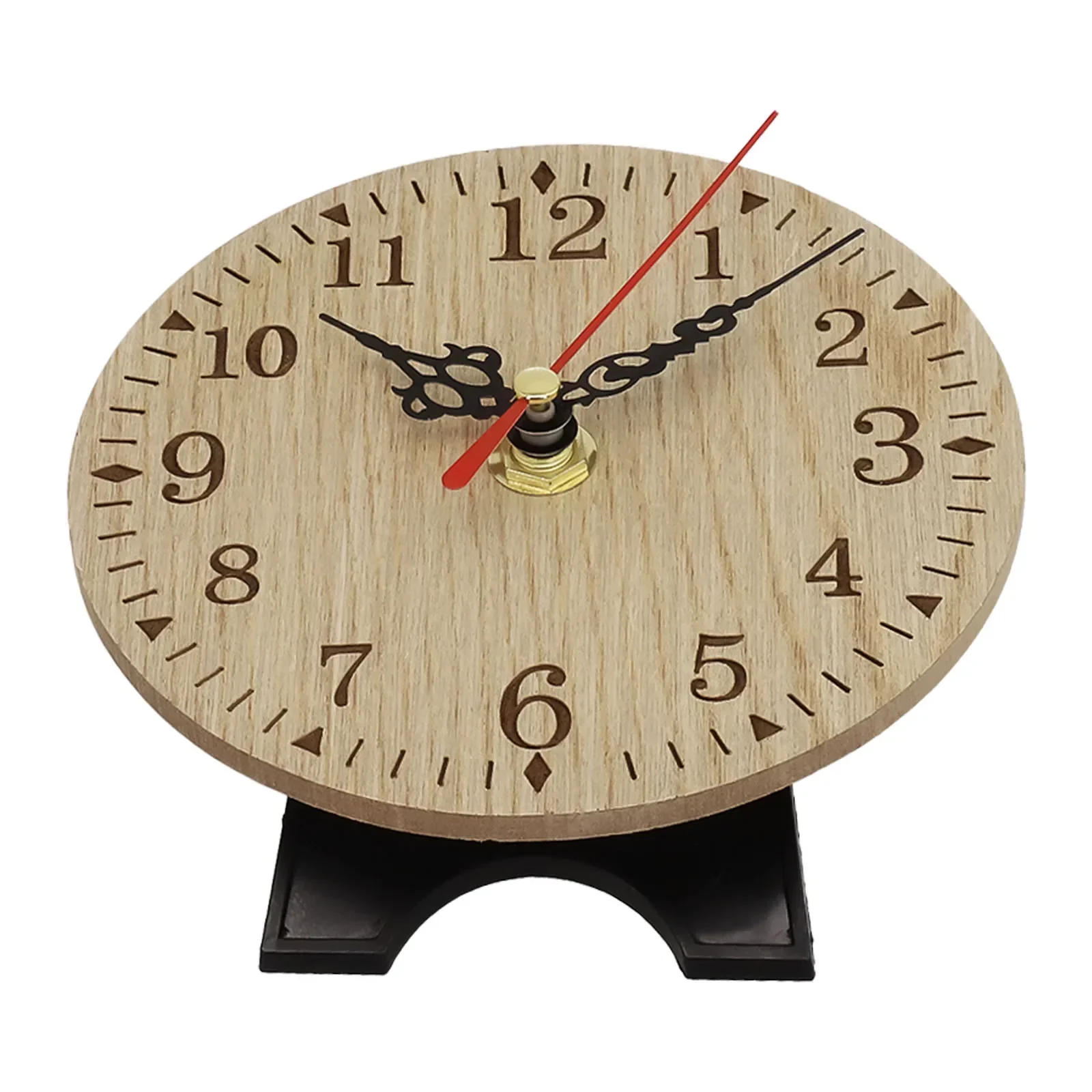 Retro Vintage Style Wall Clocks Wooden Round Small Desk Clock Quiet Numerals Quartz For Home Decoration Necessity