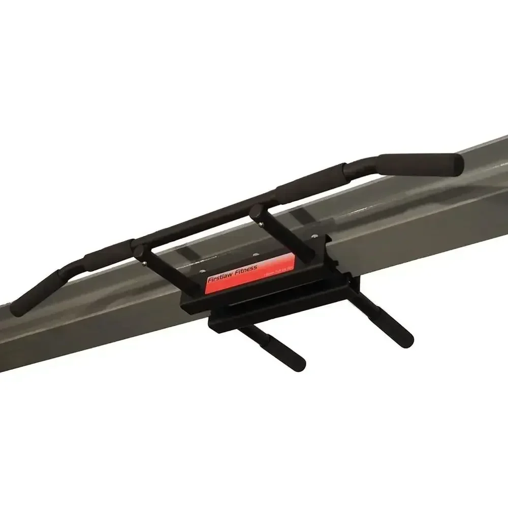 600 lbs Capacity I-Beam Pull Up Bar with Durable Rubber Grips - Long Bent Ends - Red Label - American Made