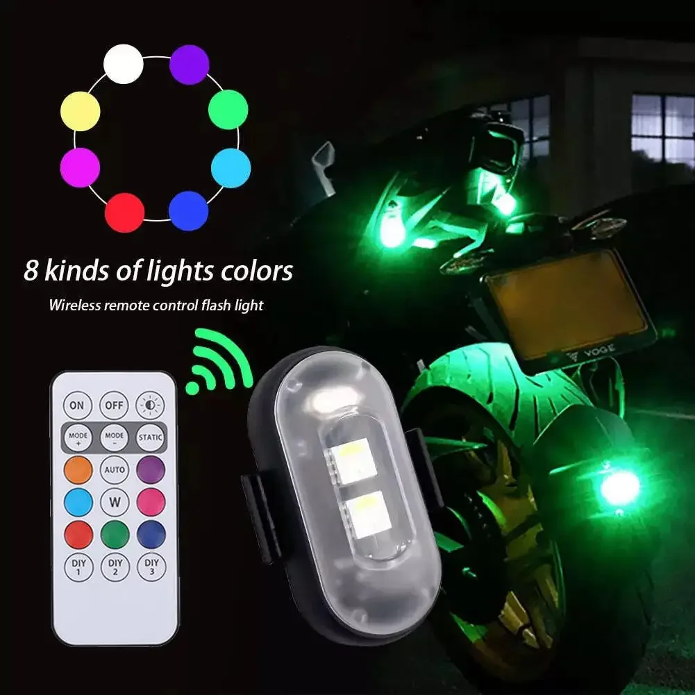 1-10PCS Motorcycle LED Aircraft Strobe Lights Drone Anti-collision Warning Lamp Flash Indicator With Wireless Remote Control