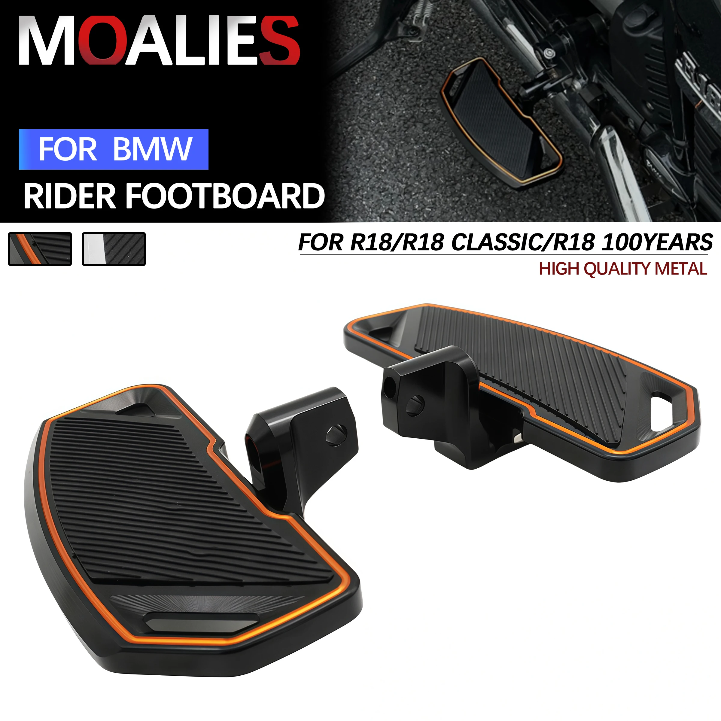 Reposapiés Delantero Ancho para Conductor y Pasajero para BMW R18 Classic R 18 100 Años 2020 2021 2022 2023 2024