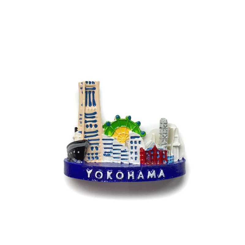 

3D Resin Fridge Magnet Japan Yokohama Souvenir (Cosmo Clock 21) Cute Magnets Home Decor Items Refrigerator Magnets