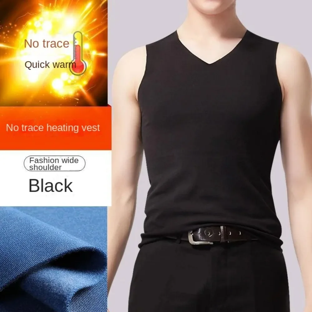 

Men's Underwear, 37° Heating Fiber Plus Velvet Seamless Vest Men's Winter Slim Warm Base Layer Men's Rapid Heating