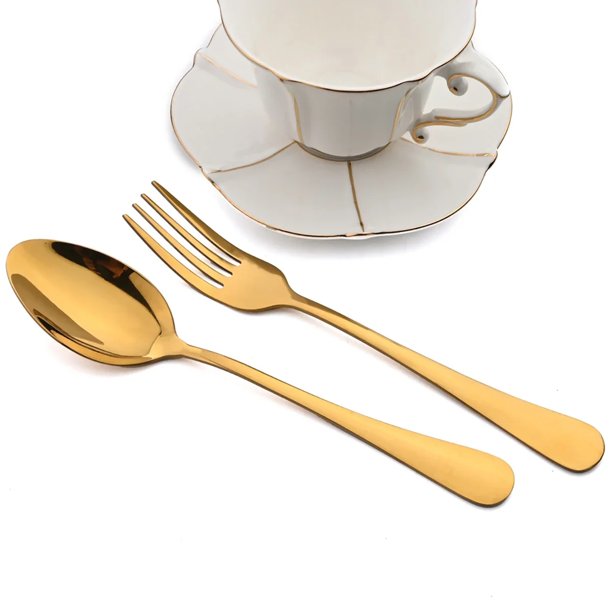 24 قطعة مجموعة أدوات المائدة الذهب أواني الطعام مجموعة شوكة من الفولاذ المقاوم للصدأ سكين ملعقة مجموعة أدوات المائدة أطباق الغربية المطبخ الفضيات مجموعة
