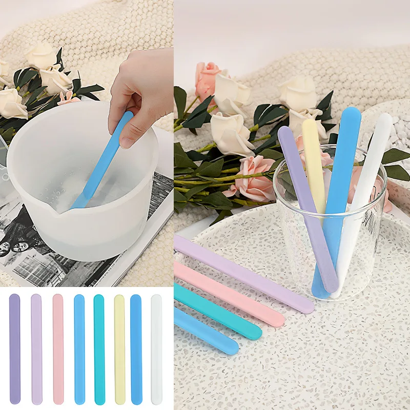 5PCS Silicone Stir Sticks Reusable Silicone Popsicle Sticks DIY Craft Garment Accessories for Mixing Resin Epoxy Liquid Paint
