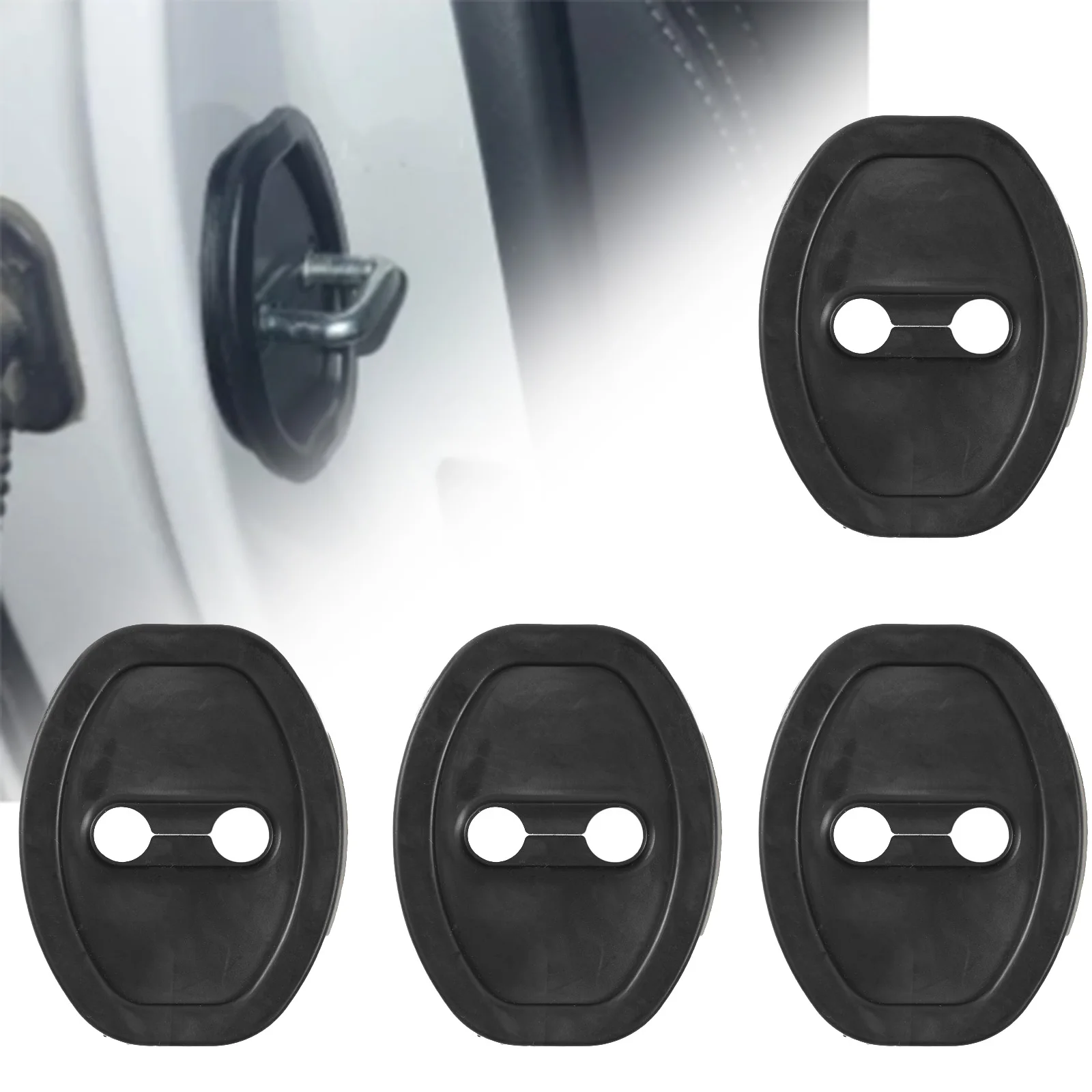4 Stuks Universele Autodeur Mute Demping Kussen Siliconen Deurslot Gesp Autodeur Anti-collision Beschermhoes Schokdemper
