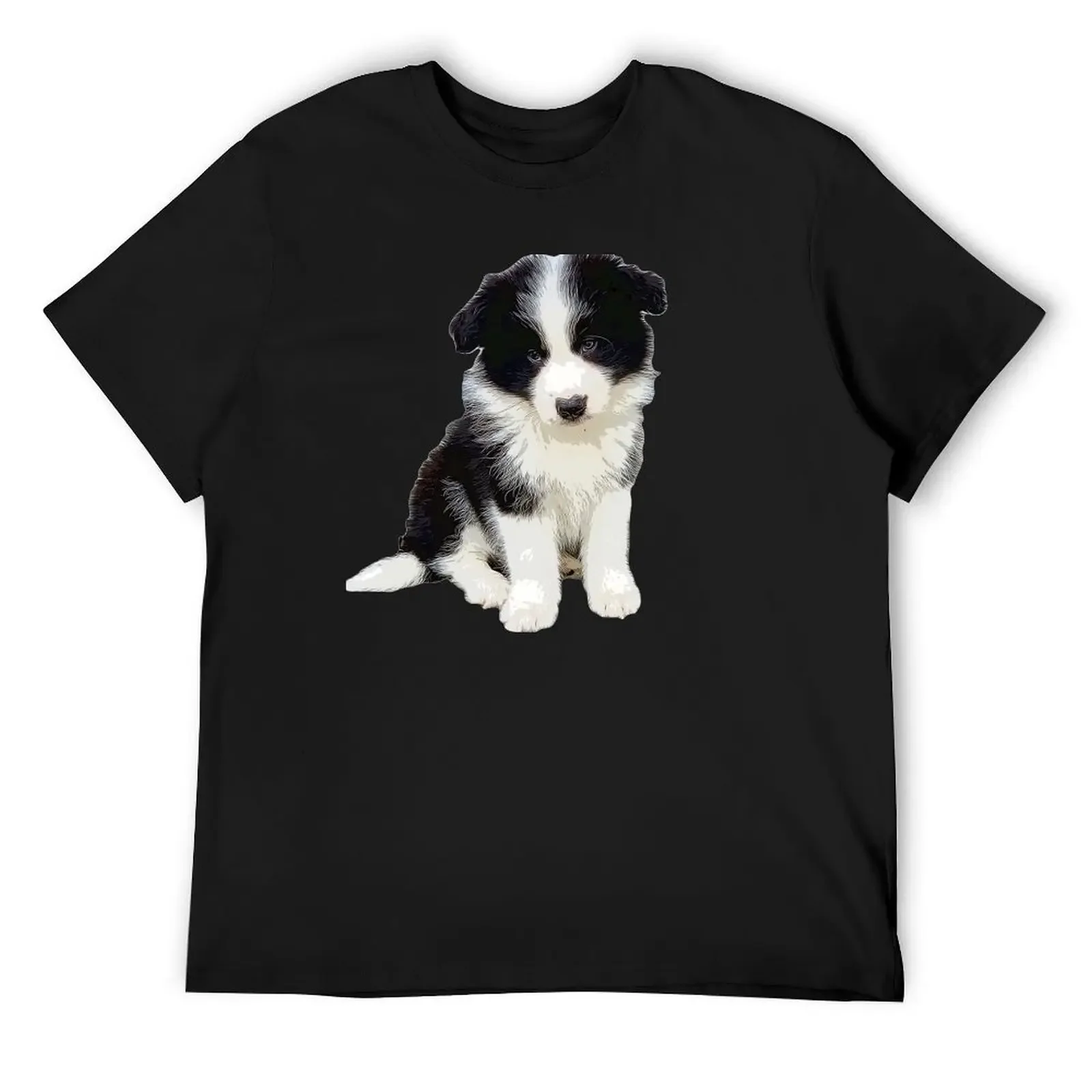 Border Collie Pup T-Shirt for a boy kawaii clothes new edition plus size tops men clothings