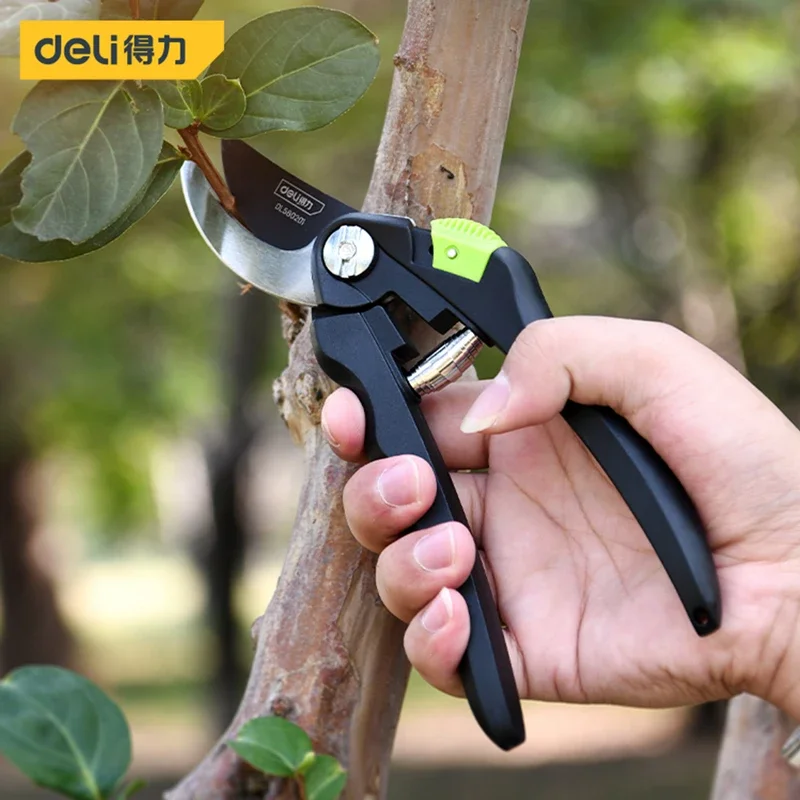 

Ножницы для обрезки Deli 8 дюймов, трудосберегающие садовые секаторы, инструменты для растений, ветвей бонсай, многофункциональный бытовой инструмент для обрезки