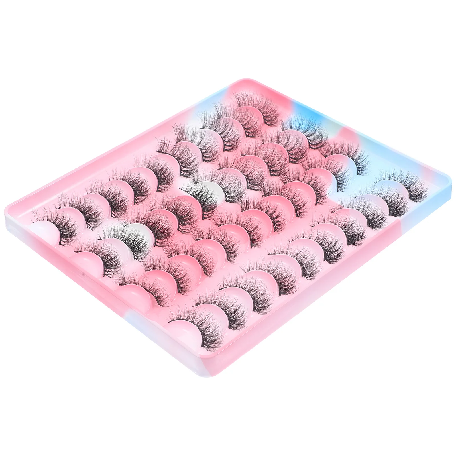 20 pares de cílios postiços leves e confortáveis, conjunto de cílios curvados em massa