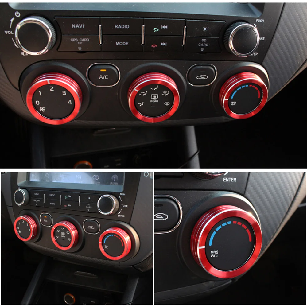 لكيا 2017 2018 سيراتو K3 YD S قسط الرياضة فورتي S LX سيارة تكييف الهواء مقبض مفتاح التشغيل حلقة الكسوة التيار المتناوب زر الديكور غطاء #5