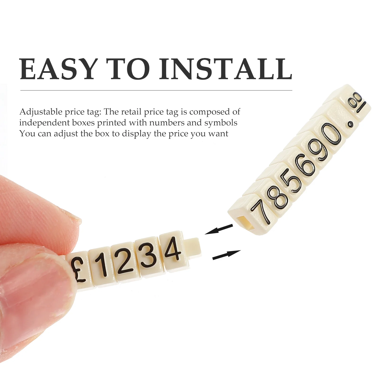 

20Pcs Price Block Jewelry Tags for Pricing Adjustable Display Stands Retail Counter Price Label Cube for Fruits Vegetables Dry