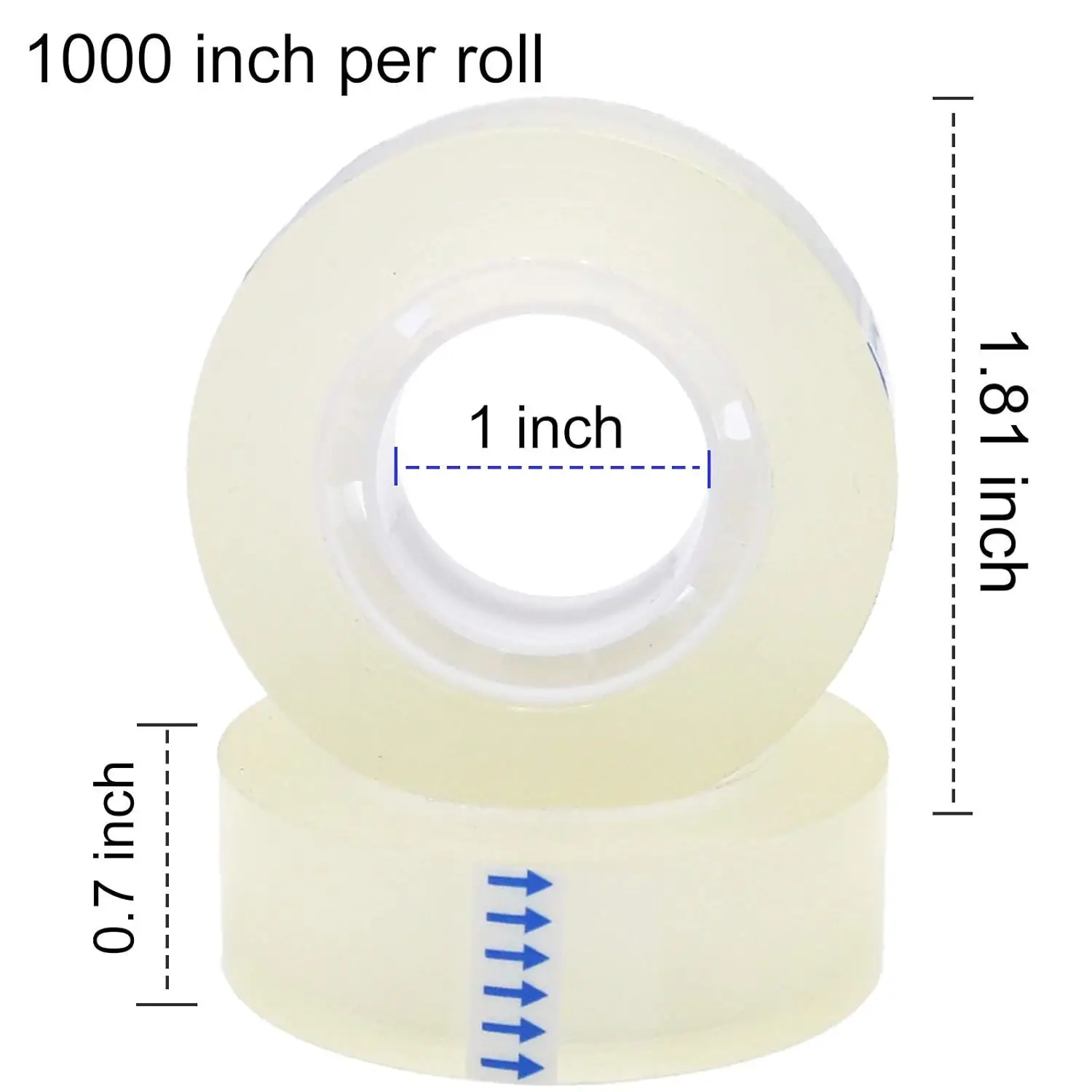 6 rouleaux de ruban adhésif transparent, pour tous les usages, pour le bureau, la maison et l'école