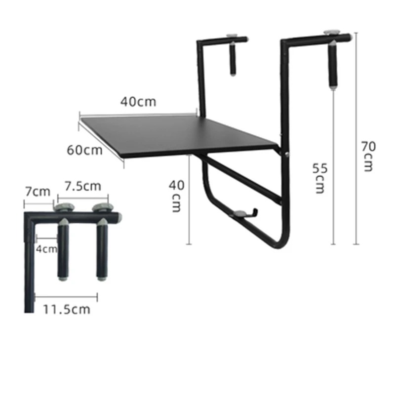 Mini Wall Montado Folding Pendurado Learning Table, Metal Aço Carbono, Moderno Simples Jardim Varanda Trilho, Pequeno e Mini, HIR1371