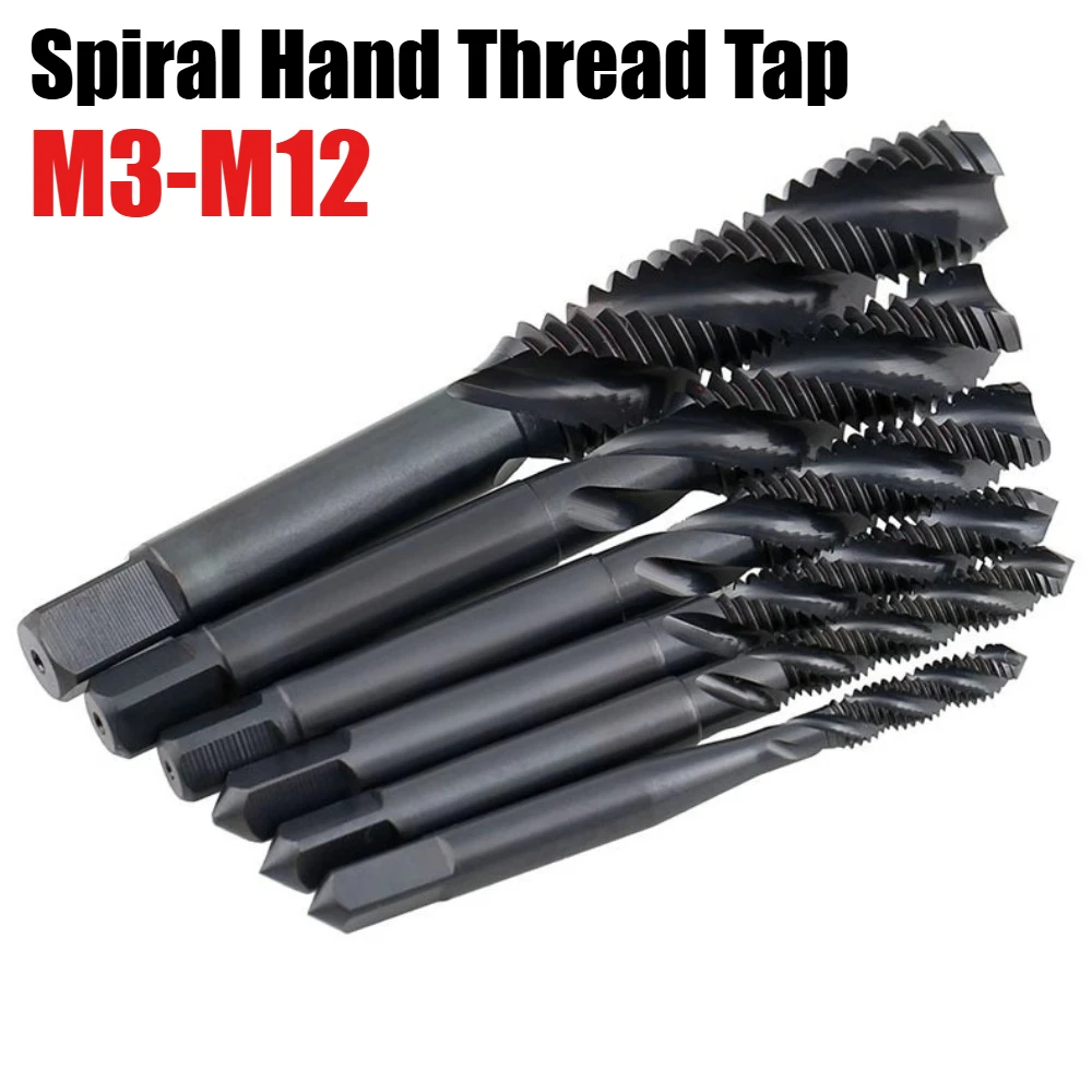 HSS High-speed Steel Spiral Hand Thread Tap Screw Spiral Point Thread Metric Plug Drill Bits M3-M12 Hand Tools