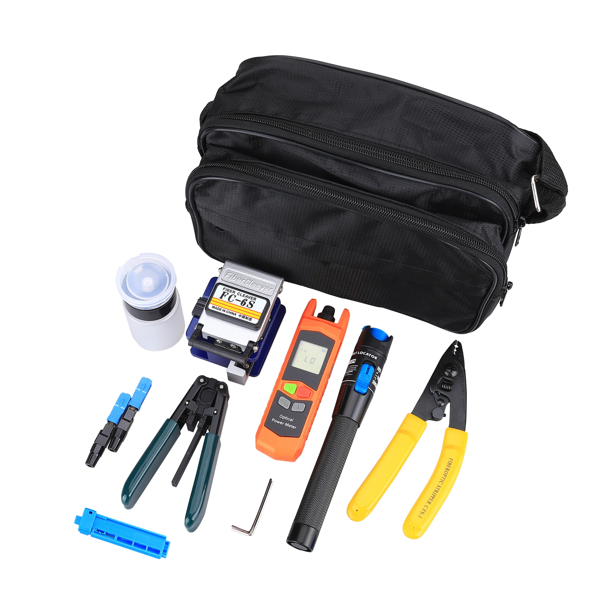 

FTTH Fiber Tool Kit With Optical Cleaver -70~+6dBm/-50+26dBm Visual Fault Locator 5mw/10mw/20mw/30mw/50MW 2 in 1 MIni Lithium