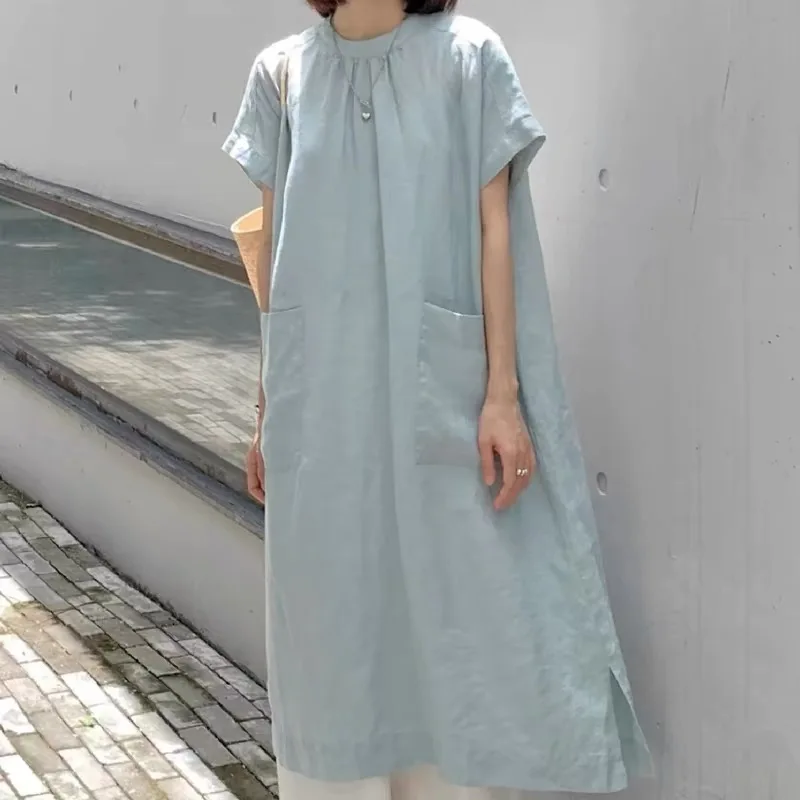 

Women Summer Long Dress 2024 New Loose Oversized Boho Streetwear Casual Dress Vestidos Robe Argent