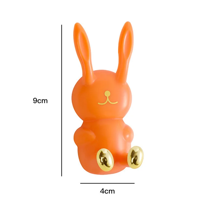 Cartoon Bunny  Shape Toothbrush Holder Creative Wall-Mounted Traceless Hook Multi-functional Organizer Hook Bathroom Accessories