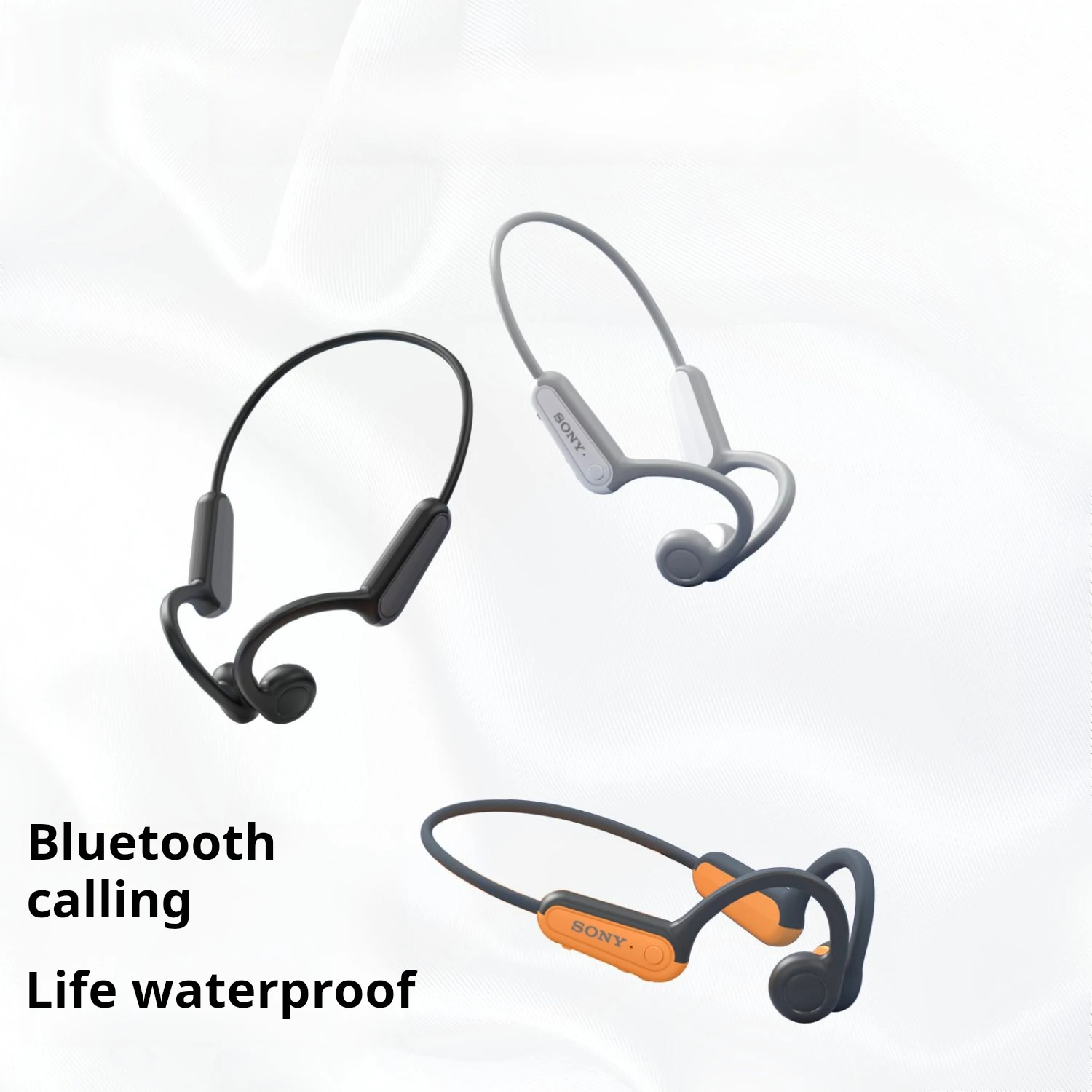 Sony Real Bone Conduction Sport Headphone Wireless Earphone Bluetooth-Compatible Headset Hands-free with Mic for Running