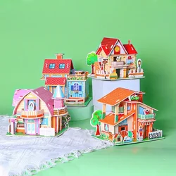 House Three-dimensional Puzzle Paper Children's Handmade DIY Model Puzzle Early Education Boys and Girls Toys Educational Toys