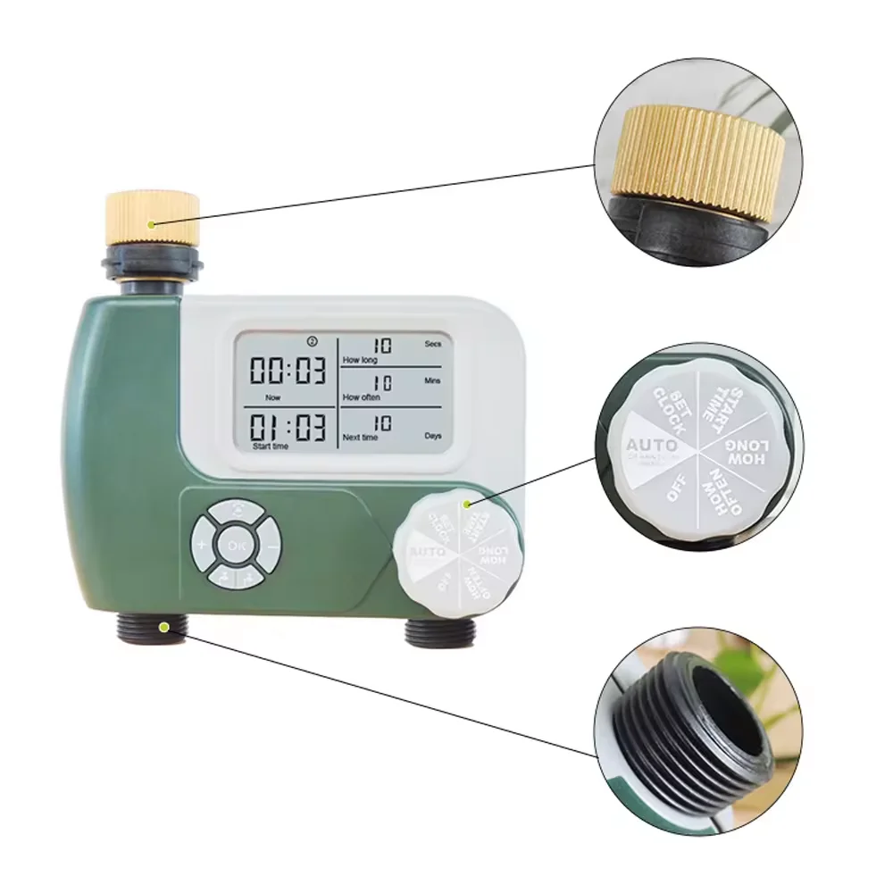 Double Metal Connector Water Outlet Irrigation Timer For Small Garden Automatic Control Watering Timer Kit Watering Timer
