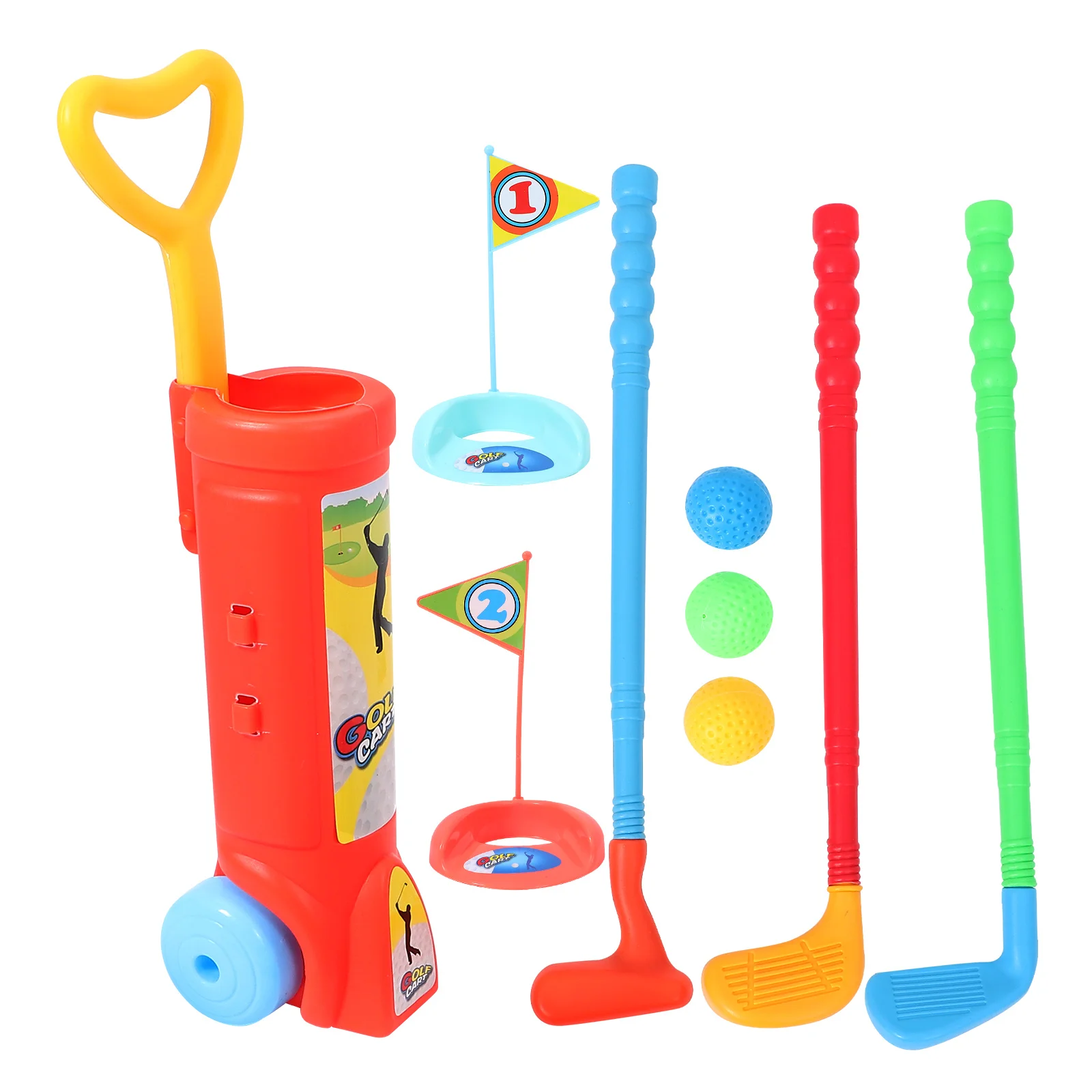 Outdoor Games for Kids Outdoors Toys Golf Club Set Playset Plastic Balls Clubs Toddlers Abs