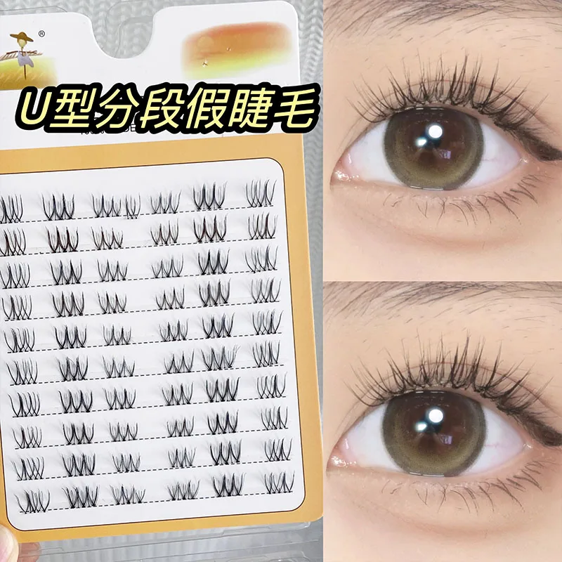 Natural Manga False Eyelashes Segmented Single Cluster Air Simulation Transparent Stem Eyelashes Makeup DIY Eyelash Extension