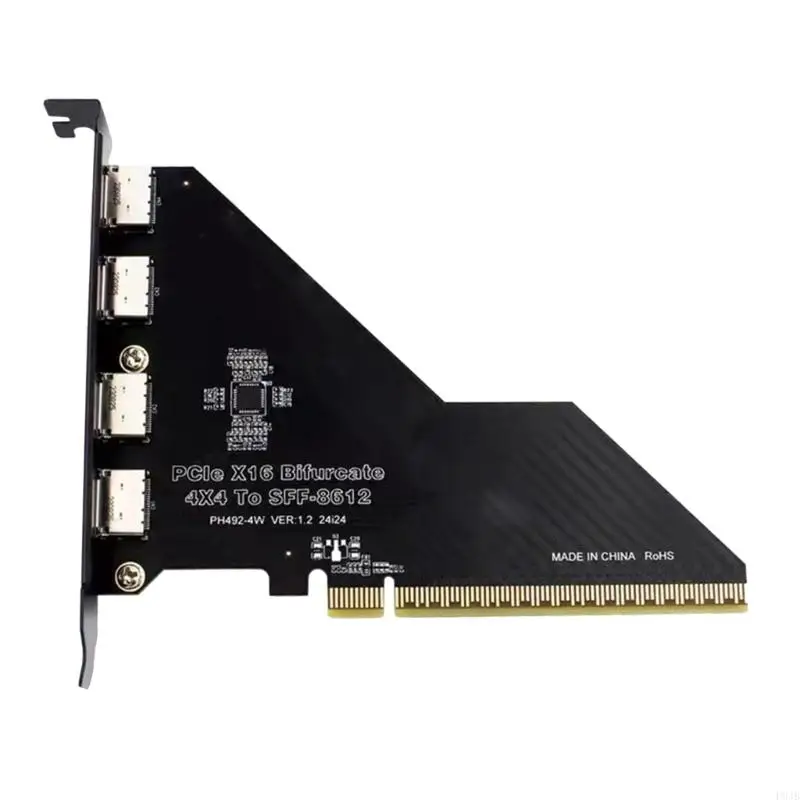

P9JB PCIe X16 Split Adapter Card 4 Port PCIE X4X4X4X4 to Oculink SFF8612 Expansion Card For Desktop Storage and Graphics Card