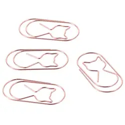 20PCS Rose Gold Cute Cat Paper Clips Funny Large Binder File Clips Page Holder Bookmarks for Home Office