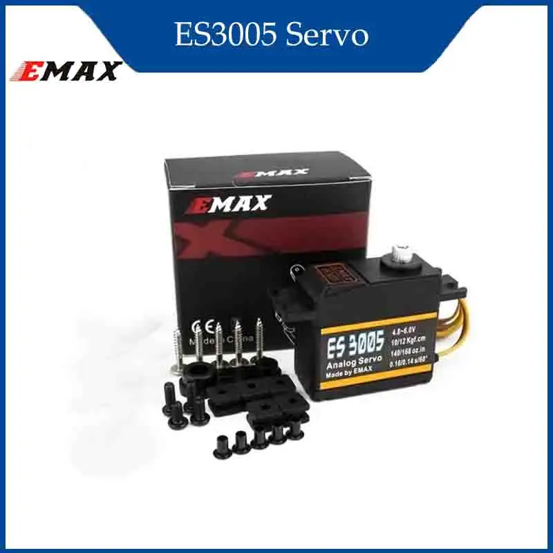 

EMAX ES3005 Аналоговый металлический водонепроницаемый сервопривод с шестернями 43 г Сервопривод 13 кг Крутящий момент для автомобиля Самолет Гоночный дрон Запчасти для радиоуправления