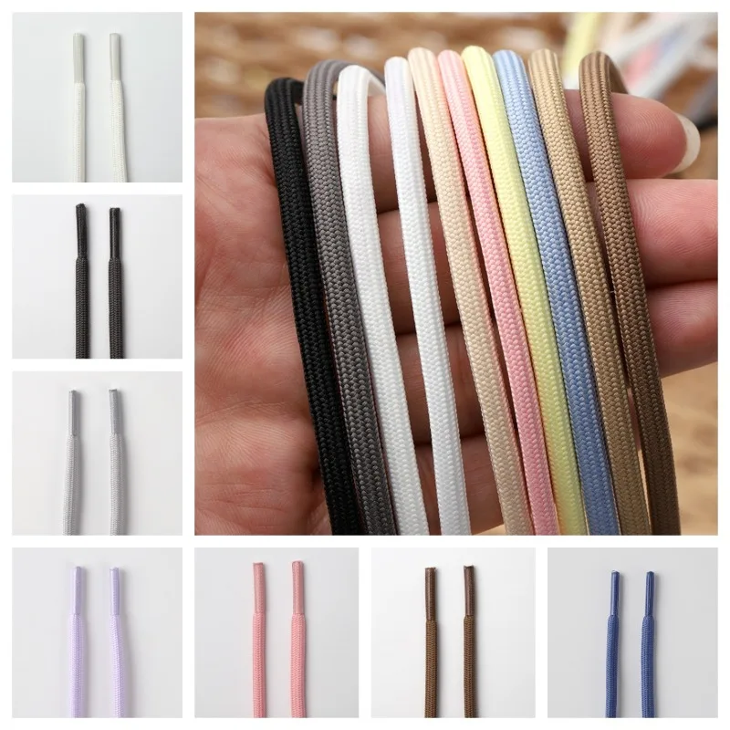 5MM Thick Round Sport Shoelaces Unisex Replacement Laces for Dad Shoes Basketball Sneakers Casual Footwear 2 Pairs