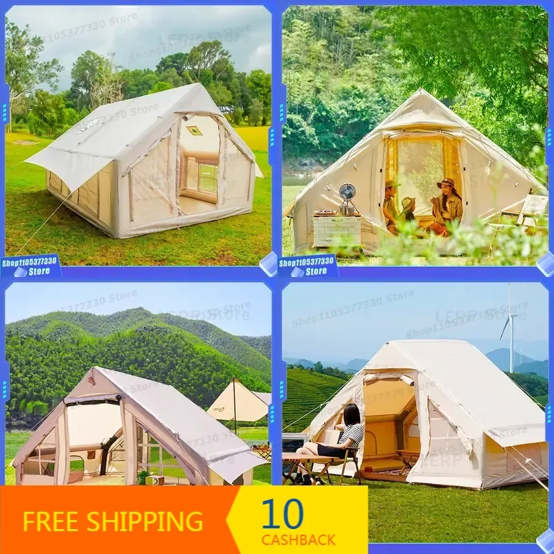 Outdoor Exquisite Camping Inflatable Tent No Construction Rainproof and Sunshade Oxford Inflatable Tent Camping Outdoor Duty