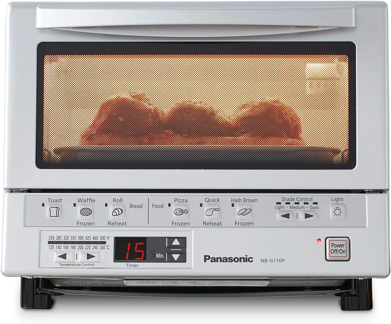 

Toaster Oven FlashXpress with Double Infrared Heating and Removable 9 Inner Baking Tray, 1300W, 12 x 13 x 10.25 inches, Silver