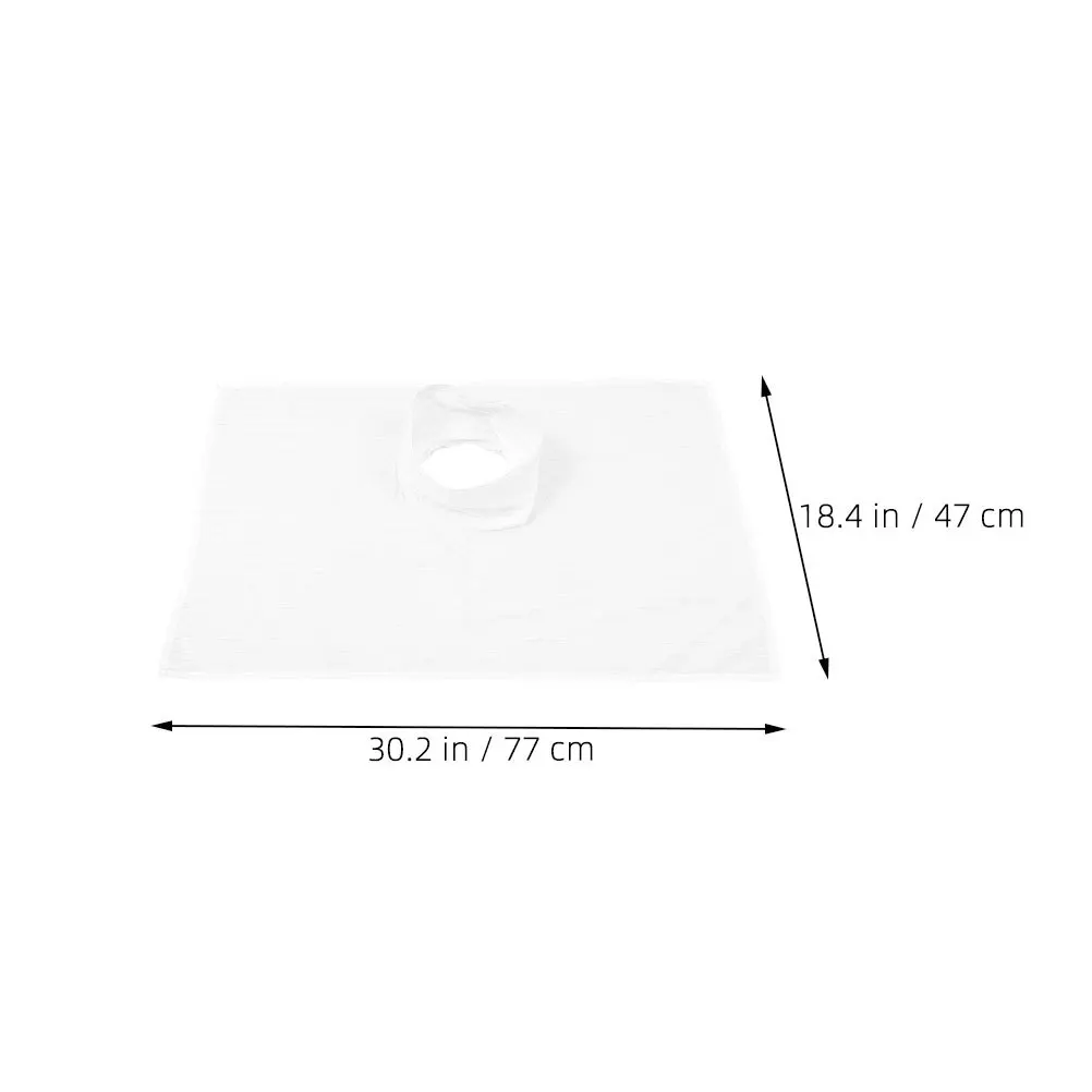 قطعتان من غطاء فتحة مسند الوجه لسرير التدليك، ملاءة قطنية ناعمة قابلة للتنفس، قابلة لإعادة الاستخدام، غطاء طاولة تدليك الوجه سهل التنظيف #6