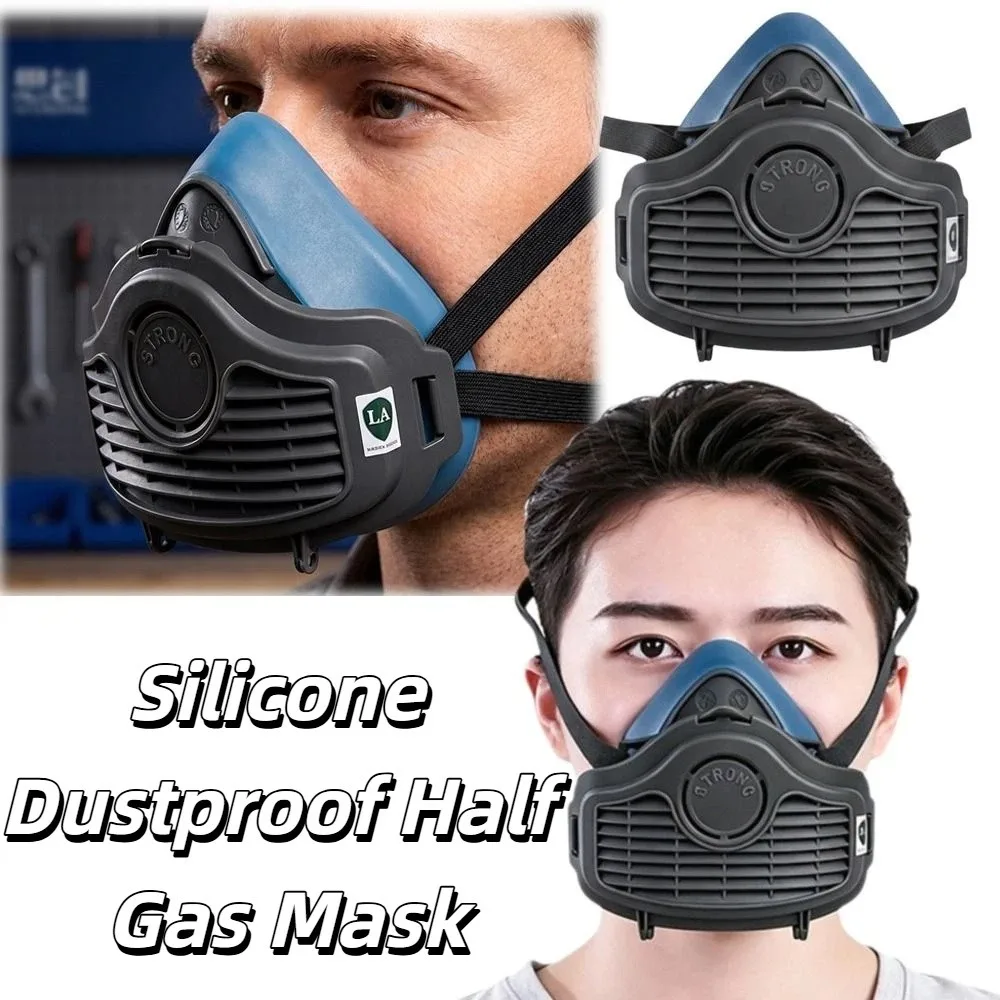 Silicone Material Silicone Dustproof Half Gas Mask Replaceable Filter Self-Priming Filter Dust Face Mask Reusable Design Safety