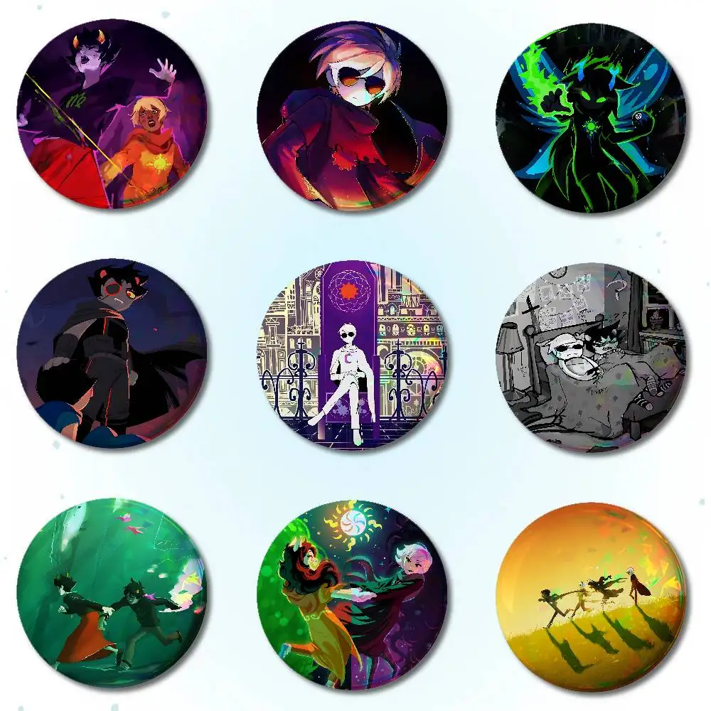 Homestuck Badges Round Brooch Cute Cartoon Idol Cosplay Badges DIY Backpack Clothing Jewelry Pins