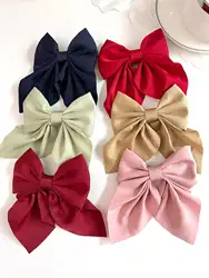 6 Spring clips Women's back hair clip headdress Solid color bow Duck bill Clip Hair clip women's hair clip