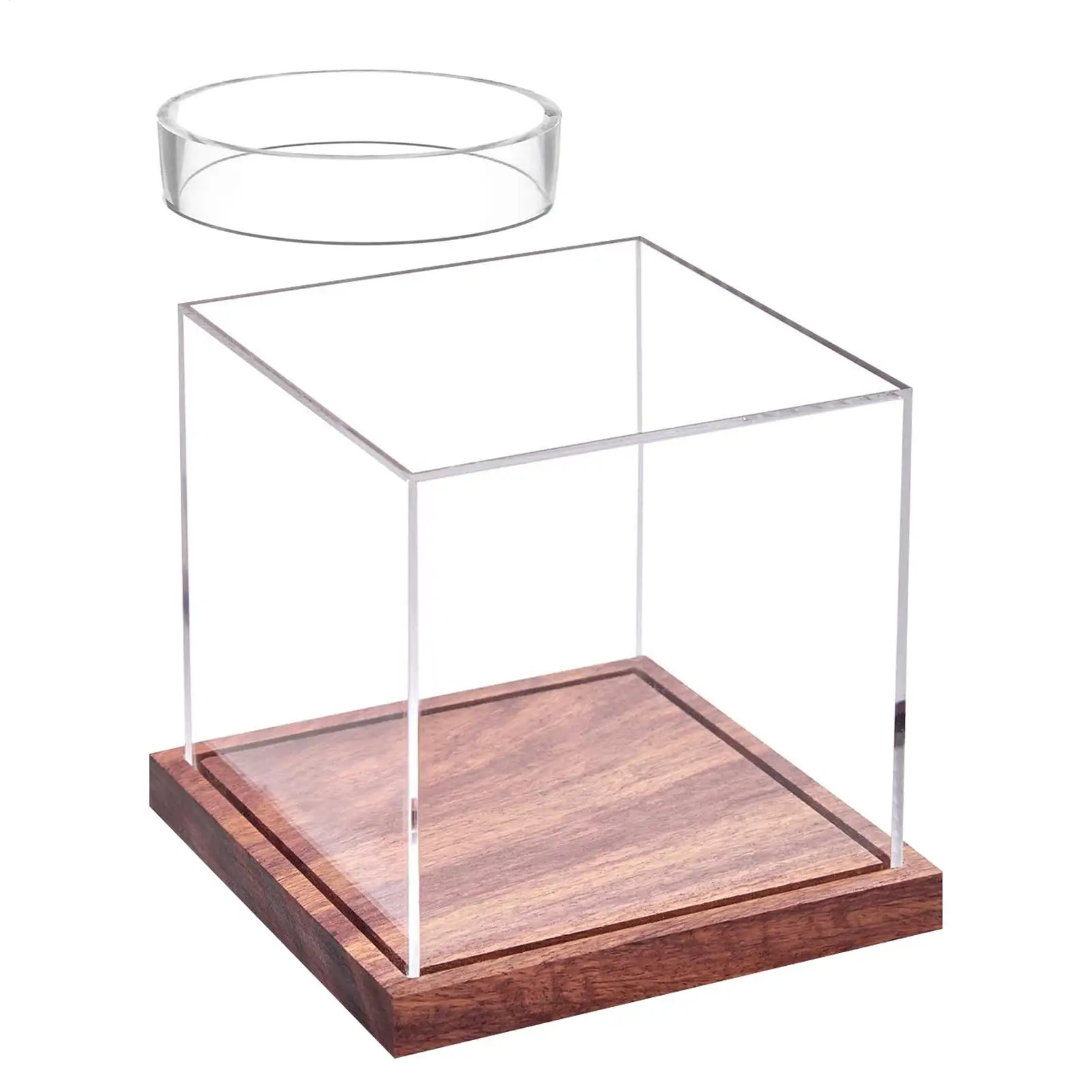 Golf Tennis Ball Transparent Case with Bracket Acrylic 80mm Baseball Box Display UV Protection Dust Souvenir Storage Box Holder
