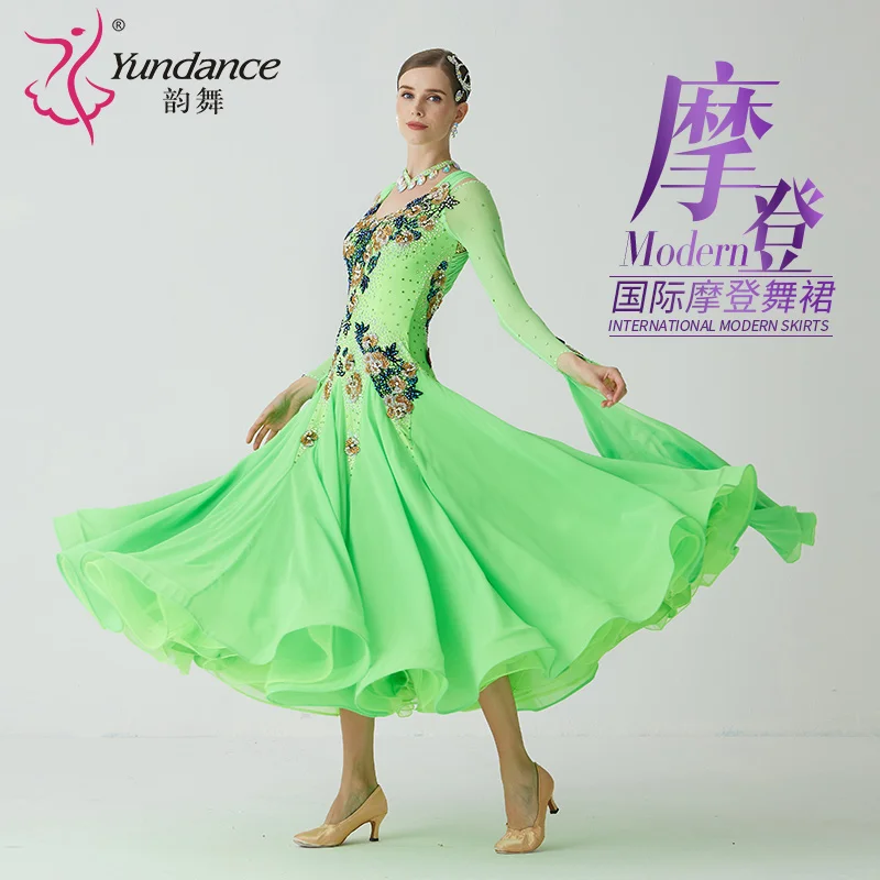 

B-2165 New International Standard Ballroom Dance Dress High Quality Ballroom Dance Dress Lyrical Dance Costume Dress for Sale