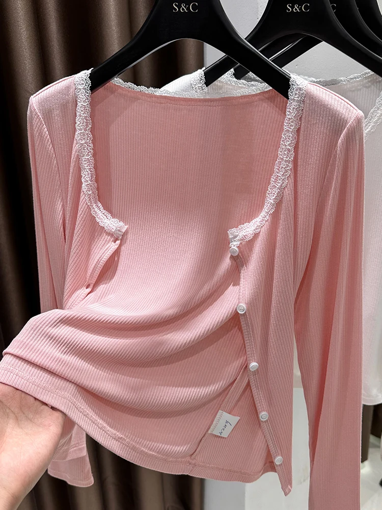 

Вязаный кардиган-накидка для защиты от солнца, женский летний тонкий топ с кружевными вставками, из ледяного шелка, для носки поверх одежды