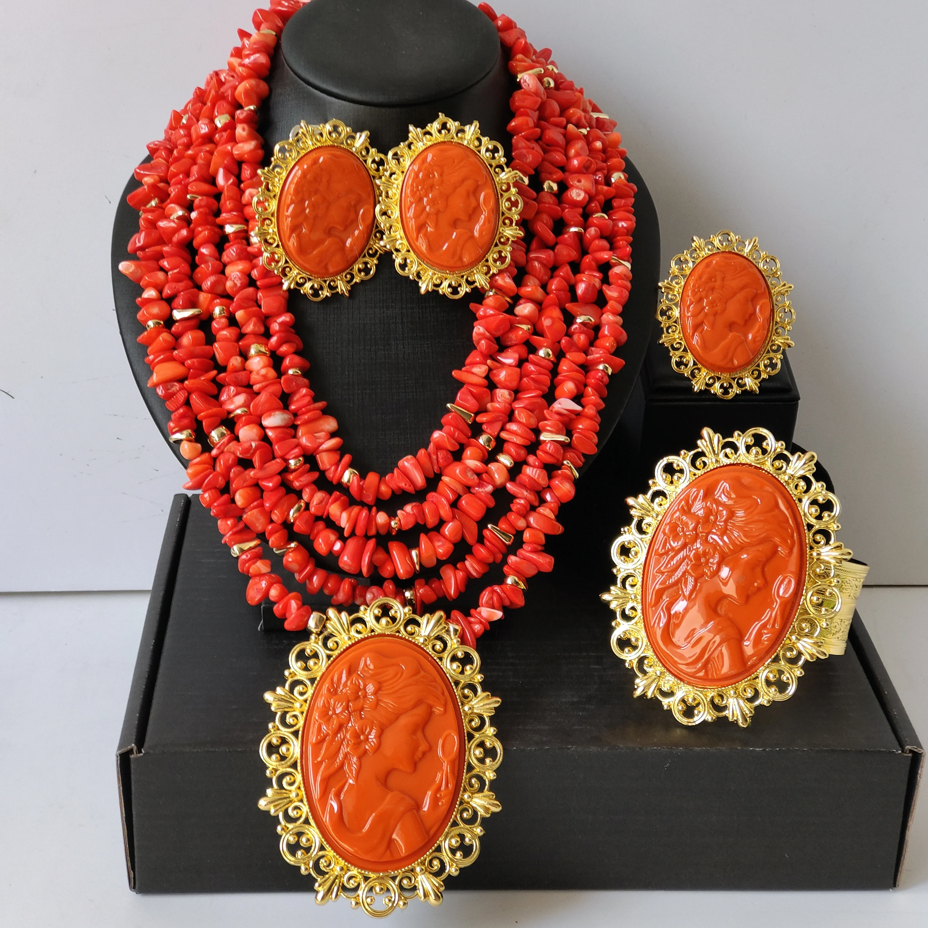 

New real african coral beads jewelry sets for wedding 2026