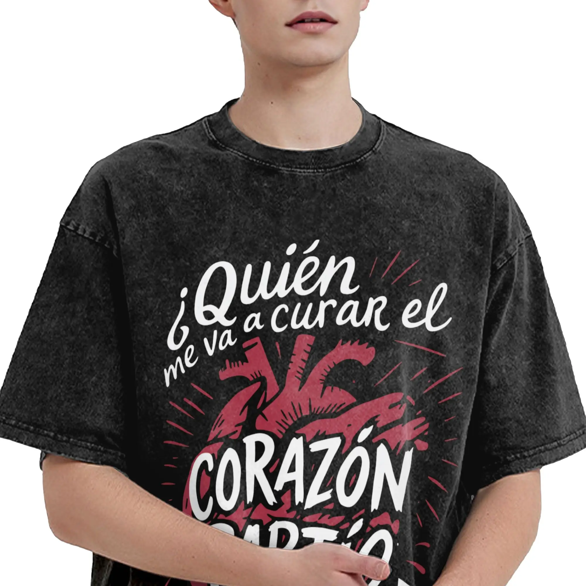 Harajuku Washed Shirts Alejandro Sanz 2026 Concert Merch Vintage T Shirt Oversize  Streetwear Short Sleeve Summer Tops Tees