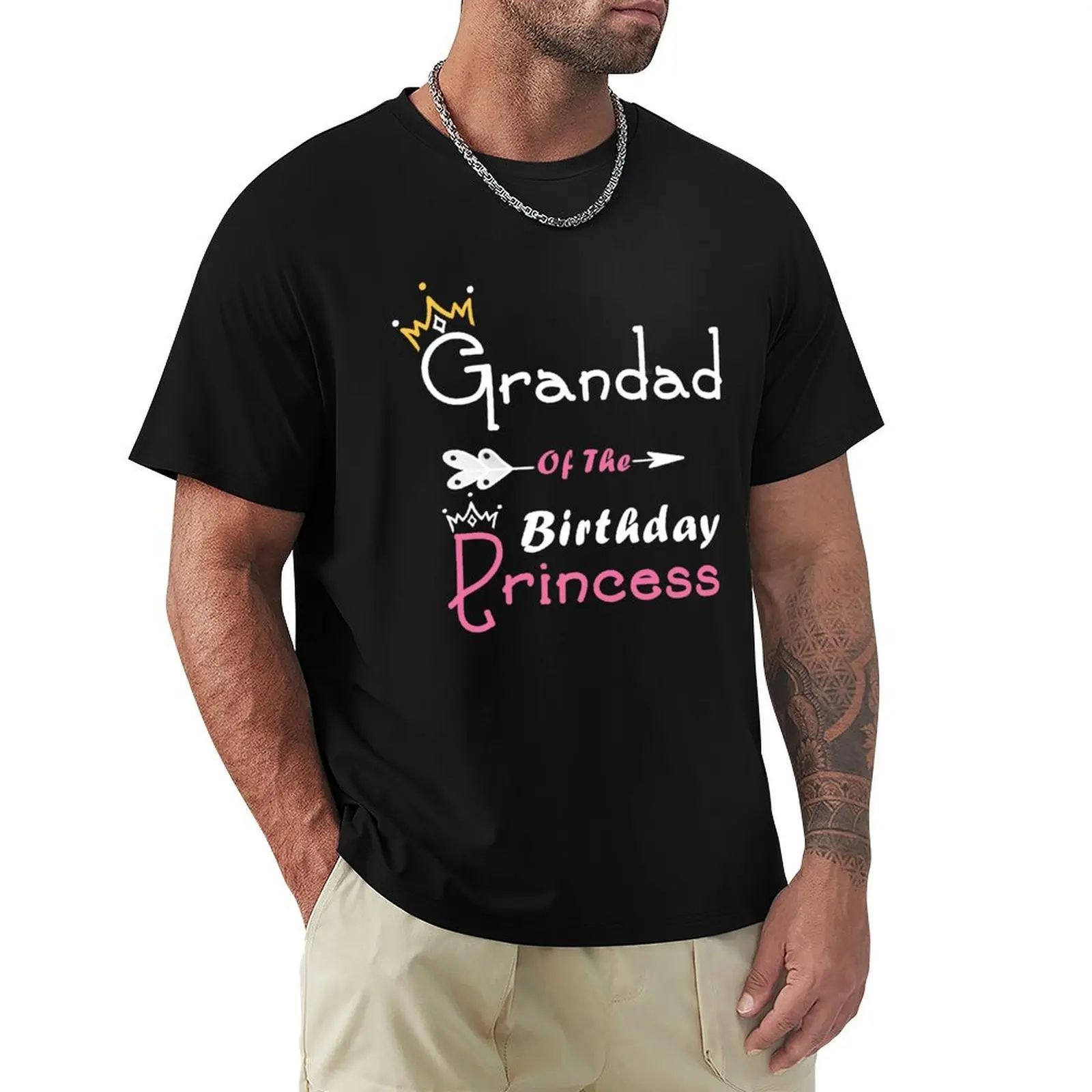 

Grandad Of The Birthday Princess Girl Tee Funny Grandad T-Shirt sublime baggy shirts men clothings