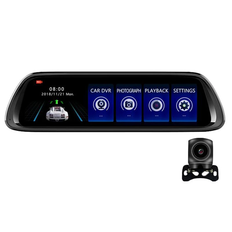 Full Screen Display Car Recorder 10 Inch Rearview Mirror 1080P Dual Lens Reversing Image Starlight Dash Cam