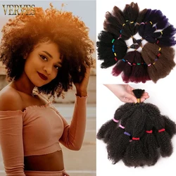 VERVES Culry Crochet Braids Synthetic Hair Extensions 12 inch Burgundy Black Ombre Braiding Hair Afro Kinky Bulk Braids Bundle