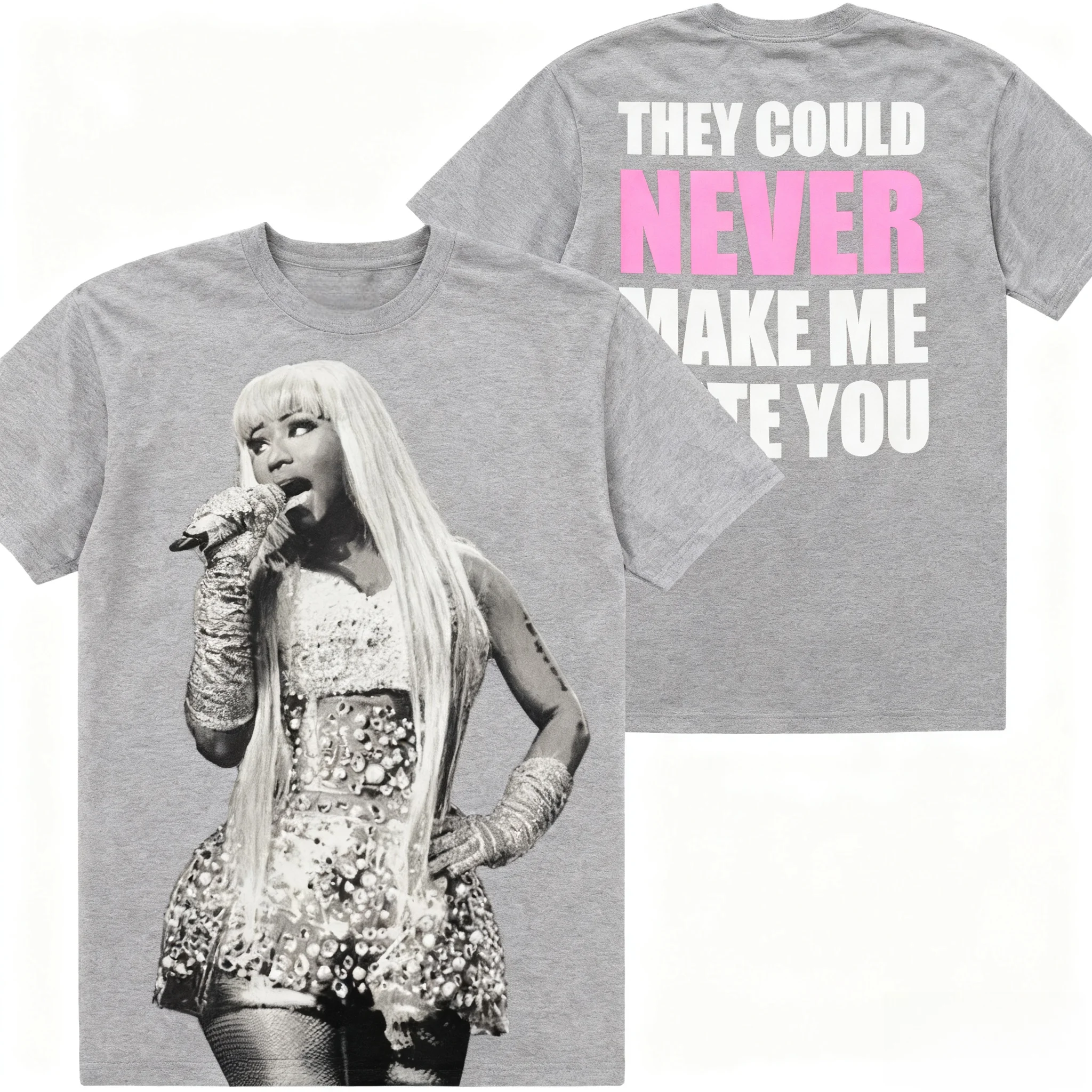 مغني الراب نيكي ميناج جولة الوردي الجمعة 2025 تي شيرت الرجال النساء الهيب هوب خمر المتضخم قصيرة الأكمام تي شيرت للجنسين بلايز شعبية #2