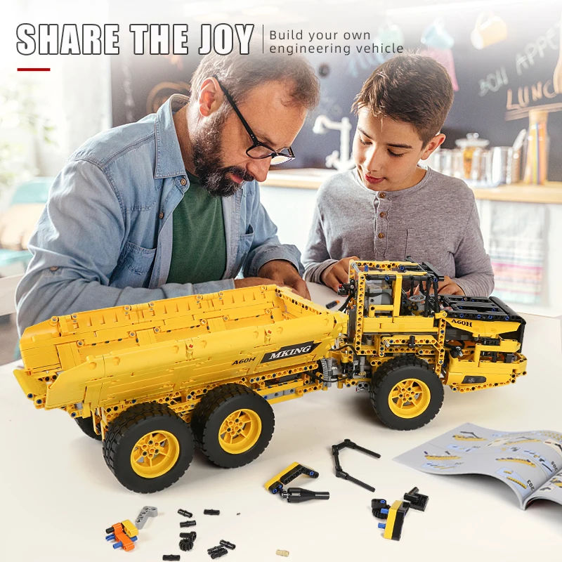 Mold King 17010 Techniczne zabawki do samochodów ciężarowych RC MOC-8002 Wywrotka Zestaw klocków do samochodów Zestaw klocków dla dzieci Prezent świąteczny
