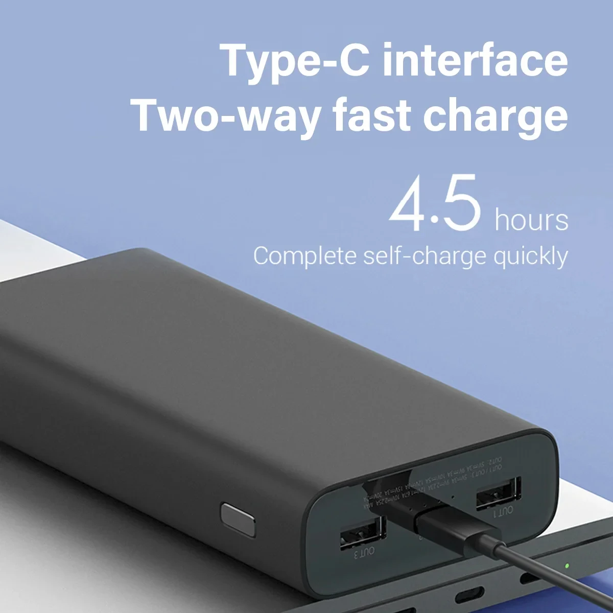 Type-C Dual Way Fast Charge Powerbank 50W Flash Charging 2 USB 1 Type C Output Mi Powerbank 20000mAh PowerBank